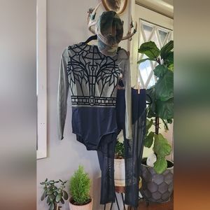 Weissman "Connexion/SM12405" Lyrical/Dance Costume, Size MA, Green and Black